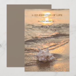 Convites Celebração Da Vida Da Seashell Sunset Beach