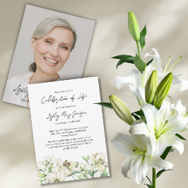 Convites Celebração da Vida de Lily Foto Funeral