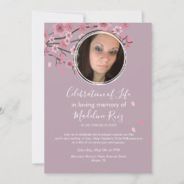 Convites Celebração da Vida de Pétalas de Árvores de Cereja