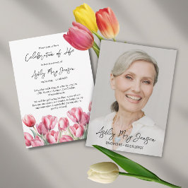 Convites Celebração da Vida de Tulipa Foto Funeral