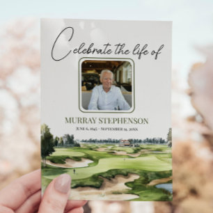 Convites Celebração Da Vida Do Curso De Golfe De Aquarela