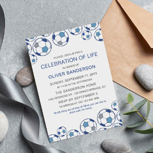 Convites Celebração da Vida do Futebol da Cinza Azul