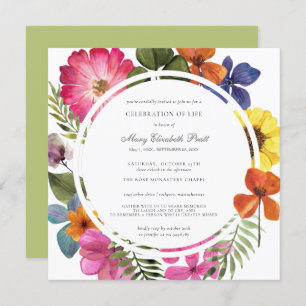 Convites Celebração da Vida Dusty Boho Summer Fall Floral