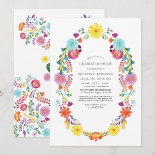 Convites Celebração da Vida em Festa Floral de Aquarela