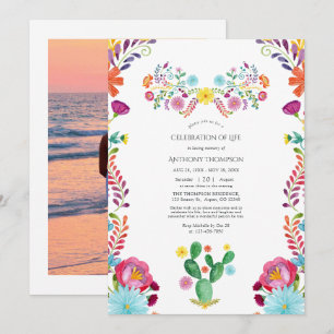 Convites Celebração da Vida em Festa Floral de Aquarela