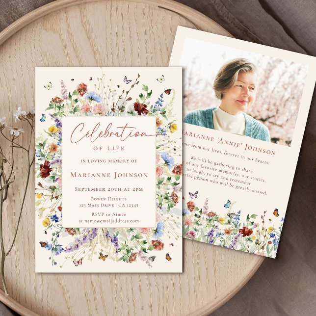 Convites Celebração da Vida em Memorial Moderno de Flores S (Criador carregado)