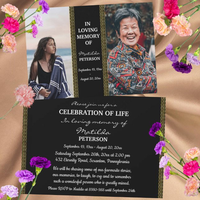Convites Celebração Da Vida Então E Agora 2 Funerais Fotogr (Criador carregado)