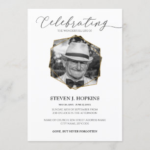 Convites Celebração da Vida  Foto de quadro geométrico D