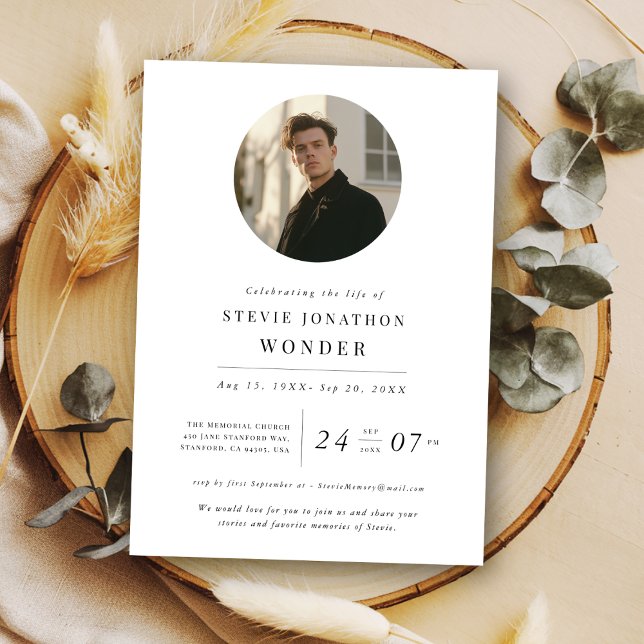 Convites Celebração da vida Foto do Dia do Memorial Funeral (Criador carregado)