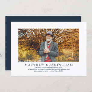 Convites Celebração da Vida Foto Elegante Simples Moderna