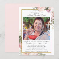 Celebração da Vida Foto Floral Rosa Funeral