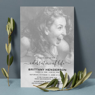 Convites Celebração da Vida   Foto Memorial Funeral