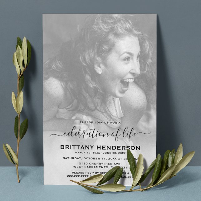 Convites Celebração da Vida | Foto Memorial Funeral (Criador carregado)