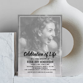 Convites Celebração da Vida | Foto Personalizada de Funeral