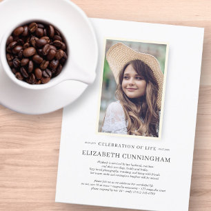 Convites Celebração da Vida Foto Simples do Elegante Chic