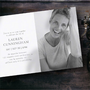 Convites Celebração da Vida Foto Simples Moderna Minimalist