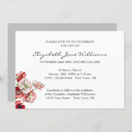 Convites Celebração da Vida | Funerais | Poppy