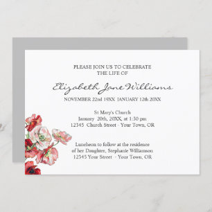 Convites Celebração da Vida   Funerais   Poppy