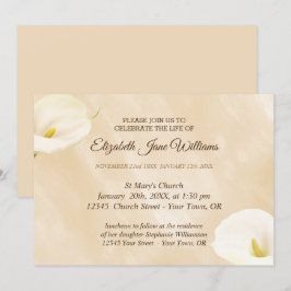 Convites Celebração da Vida | Funeral  Aquarela Lírio