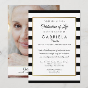 Convites Celebração da Vida Funeral com Faixa Preta Foto