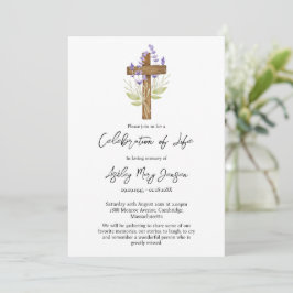 Convites Celebração da Vida Funeral Cruz de Lavanda