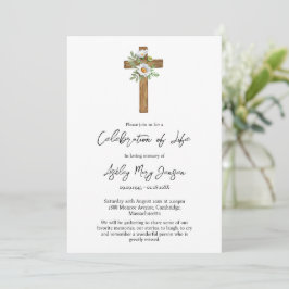 Convites Celebração da Vida Funeral Daisy Cross