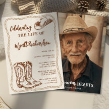 Celebração da Vida Funeral de Cowboy Ocidental Fot