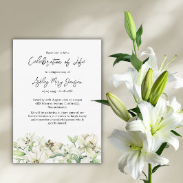 Convites Celebração da Vida Funeral de Lily