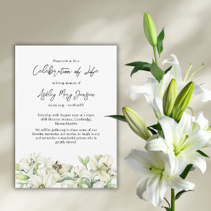Convites Celebração da Vida Funeral de Lily