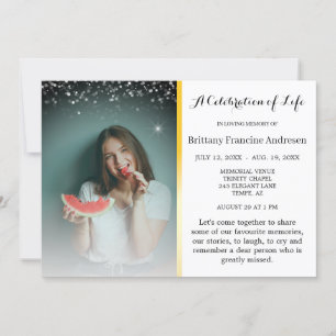 Convites Celebração da vida — Funeral elegante e astuto
