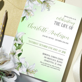 Convites Celebração da vida Funeral Floral