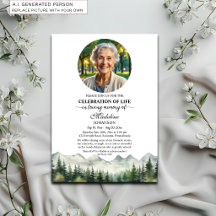 Celebração da Vida Funeral Montanhas e Árvores