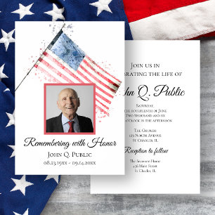 Convites Celebração da Vida Memorial da Bandeira Americana