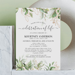 Convites Celebração da Vida | Memorial Greenery Gold