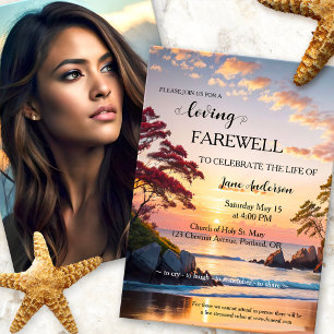 Convites Celebração da Vida na Praia Sunset