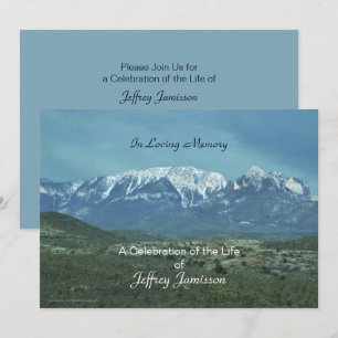 Convites Celebração da vida, no amor à memória, montanh