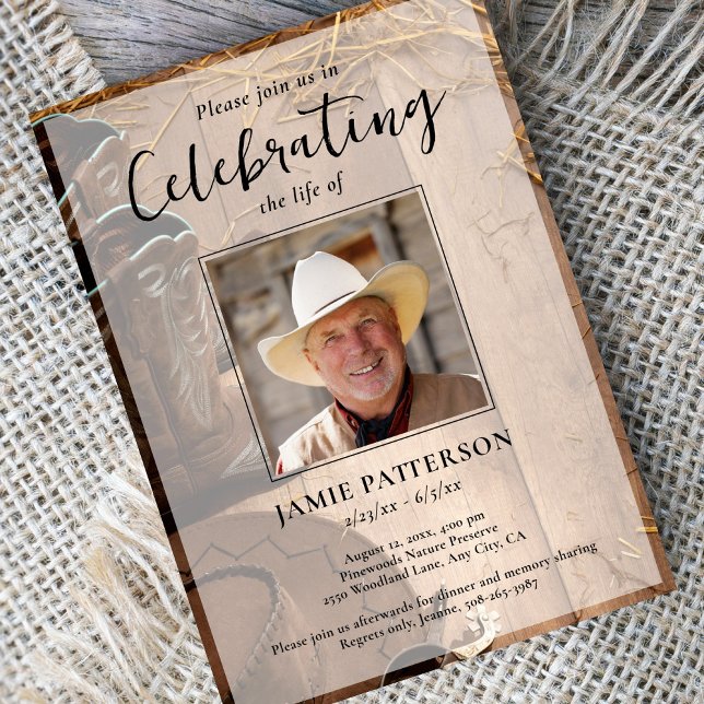 Convites Celebração da Vida no Rodeio de Cowboy, Foto de Fu (Criador carregado)
