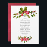 Convites Celebração da Vida no tema do Natal<br><div class="desc">Vintage flores vermelhas,  sagradas e bagas Natal Celebração de convites para a Vida projetados para serem rápida e facilmente personalizados de acordo com as suas especificidades de eventos.</div>
