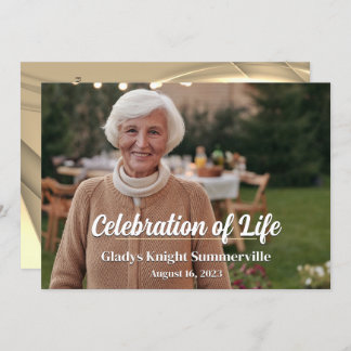 Convites Celebração da Vida | Ouro de Paisagem Brilho QRCod