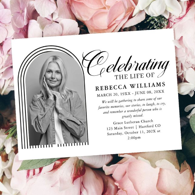 Convites Celebração da Vida pela Caligrafia Mínima Vinculad (Criador carregado)