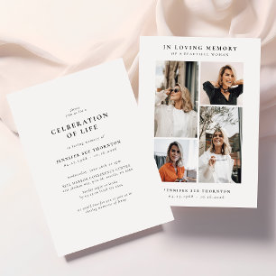 Convites Celebração da Vida pela Colagem de Fotos Moderna