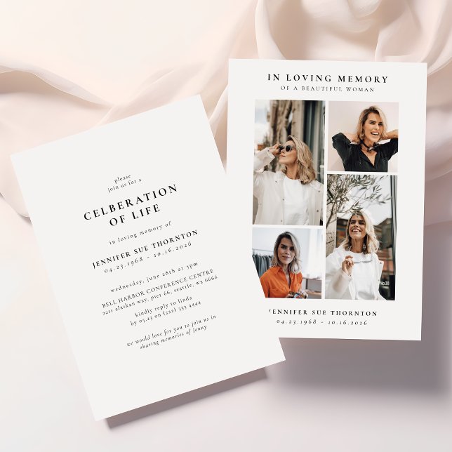 Convites Celebração da Vida pela Colagem de Fotos Moderna (Criador carregado)