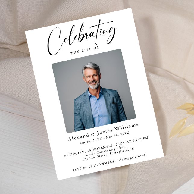 Convites Celebração da Vida pelo Memorial Funeral (Criador carregado)
