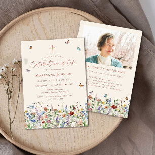 Convites Celebração da Vida pelo Serviço Memorial de Flores