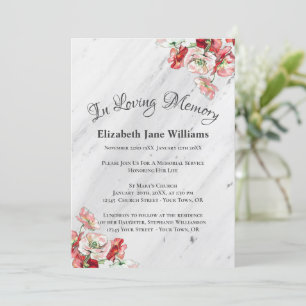 Convites Celebração da Vida pelo Serviço Memorial   Poppy