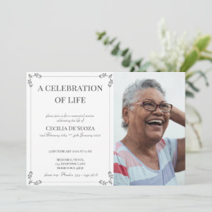 Convites Celebração da Vida Personalizada do Funeral Bran