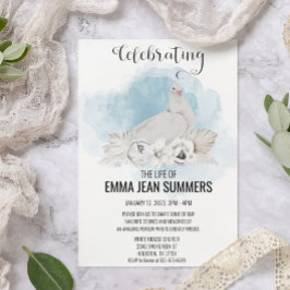 Convites Celebração da Vida Pombo Branco Aquarela