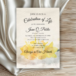 Convites Celebração da Vida por Aquarelas Amarelas Daffodil