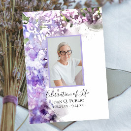 Convites Celebração da Vida por Aquarelas de Flor Lilac Rox