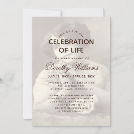 Convites Celebração da Vida por Foto Elegante Funeral
